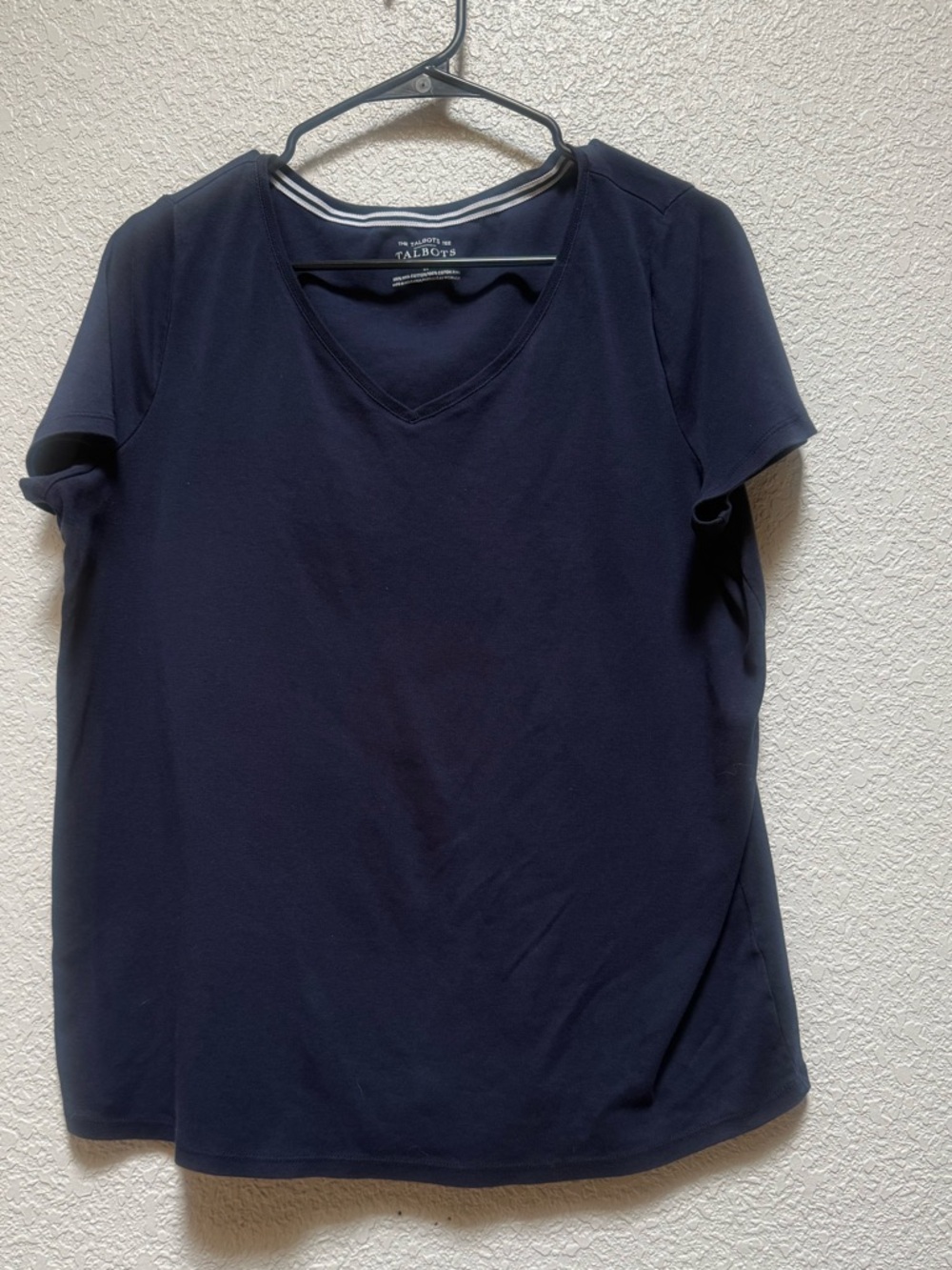 Talbots Woman Navy Short Sleeve V-Neck Top 1X